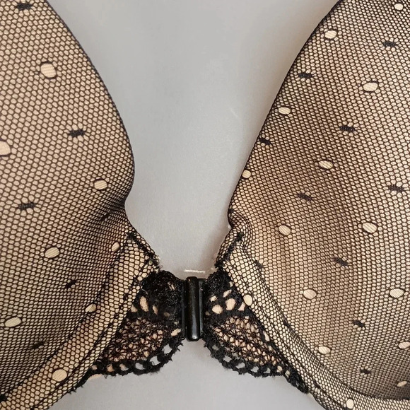 DKNY gold and black polka dot lace bra (#965) - Picture 3 of 6